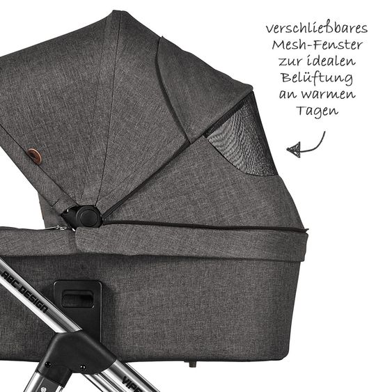 ABC Design 3in1 Kinderwagen-Set Viper 4 - Diamond Edition - inkl. Babyschale Tulip & XXL Zubehörpaket - Asphalt