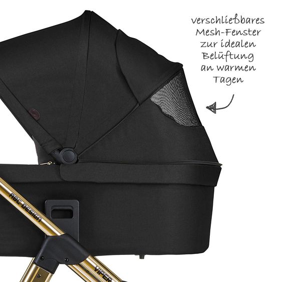 ABC Design 3in1 Kinderwagen-Set Viper 4 - Diamond Edition - inkl. Babyschale Tulip & XXL Zubehörpaket - Champagne