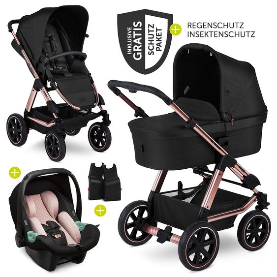 ABC Design 3in1 Kinderwagen-Set Viper 4 - Diamond Edition - inkl. Babyschale Tulip & XXL Zubehörpaket - Rose Gold