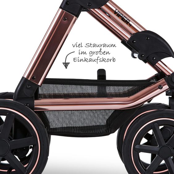 ABC Design 3in1 Kinderwagen-Set Viper 4 - Diamond Edition - inkl. Babyschale Tulip & XXL Zubehörpaket - Rose Gold