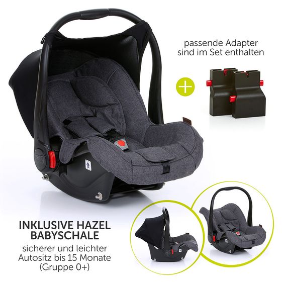 ABC Design Set passeggino 3in1 Viper 4 - Diamond Special Edition - include navicella, marsupio e pacchetto accessori - Asfalto
