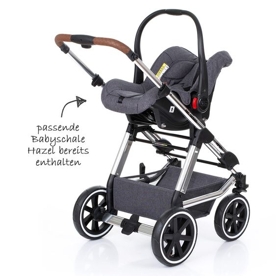 ABC Design Set passeggino 3in1 Viper 4 - Diamond Special Edition - include navicella, marsupio e pacchetto accessori - Asfalto
