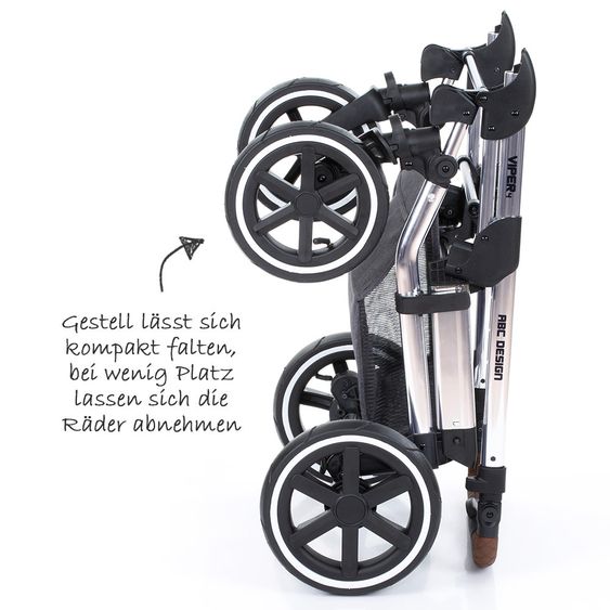 ABC Design Set passeggino 3in1 Viper 4 - Diamond Special Edition - include navicella, marsupio e pacchetto accessori - Asfalto
