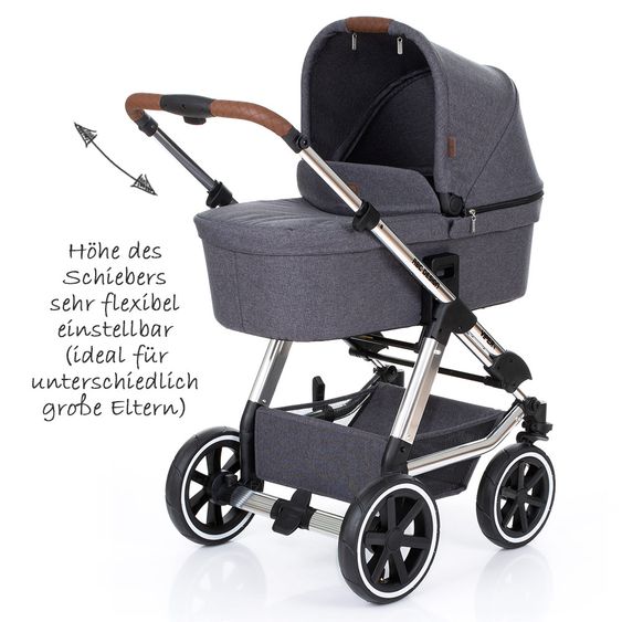 ABC Design Set passeggino 3in1 Viper 4 - Diamond Special Edition - include navicella, marsupio e pacchetto accessori - Asfalto