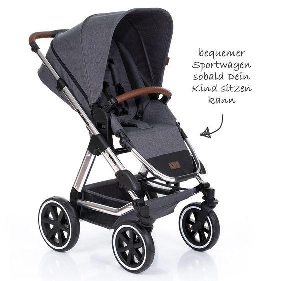 ABC Design Set passeggino 3in1 Viper 4 - Diamond Special Edition - include navicella, marsupio e pacchetto accessori - Asfalto