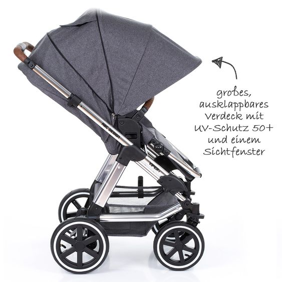 ABC Design Set passeggino 3in1 Viper 4 - Diamond Special Edition - include navicella, marsupio e pacchetto accessori - Asfalto