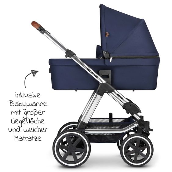 ABC Design 3in1 Kinderwagen-Set Viper 4 - inkl. Babyschale Tulip & XXL Zubehörpaket - Diamond Edition - Navy