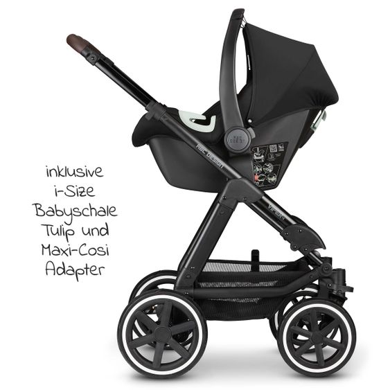 ABC Design 3in1 Kinderwagen-Set Viper 4 - inkl. Babyschale Tulip & XXL Zubehörpaket - Fashion Edition - Midnight