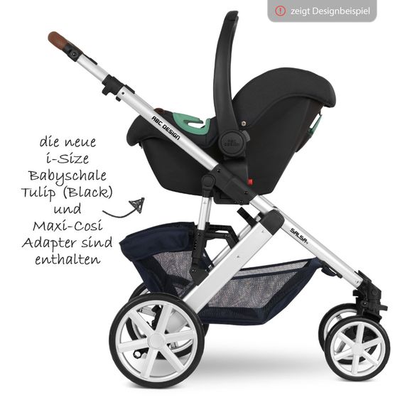 ABC Design 3in1 Kinderwagen-Set Viper 4 mit Lufträdern - inkl. Babyschale Tulip & XXL Zubehörpaket - Shadow