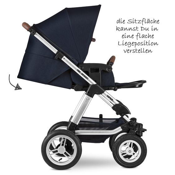 ABC Design 3in1 Kinderwagen-Set Viper 4 mit Lufträdern - inkl. Babyschale Tulip & XXL Zubehörpaket - Shadow