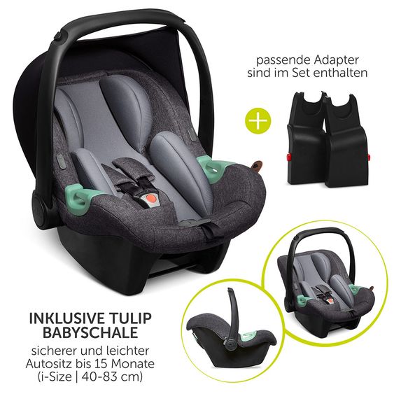 ABC Design 3in1 Kinderwagen-Set Viper 4 mit Lufträdern - inkl. Babyschale Tulip & XXL Zubehörpaket - Street