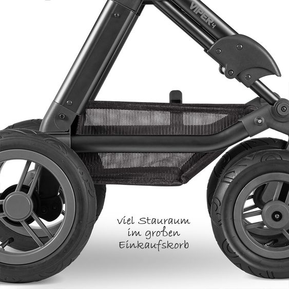 ABC Design 3in1 Kinderwagen-Set Viper 4 mit Lufträdern - inkl. Babyschale Tulip & XXL Zubehörpaket - Street