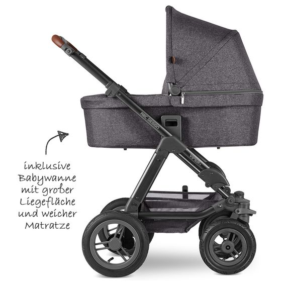 ABC Design 3in1 Kinderwagen-Set Viper 4 mit Lufträdern - inkl. Babyschale Tulip & XXL Zubehörpaket - Street