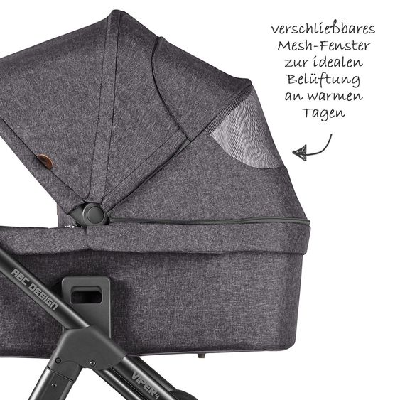 ABC Design 3in1 Kinderwagen-Set Viper 4 mit Lufträdern - inkl. Babyschale Tulip & XXL Zubehörpaket - Street