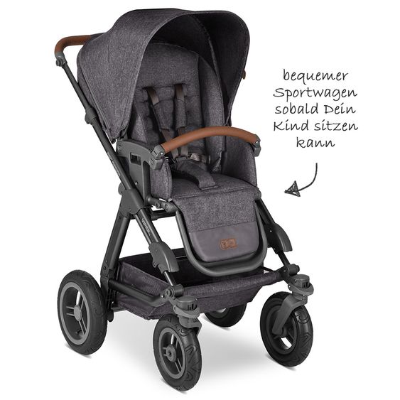 ABC Design 3in1 Kinderwagen-Set Viper 4 mit Lufträdern - inkl. Babyschale Tulip & XXL Zubehörpaket - Street