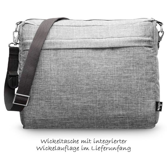 ABC Design 3in1 Catania 4 stroller set - incl. baby bath, car seat, changing bag & leg cover - Woven Grey