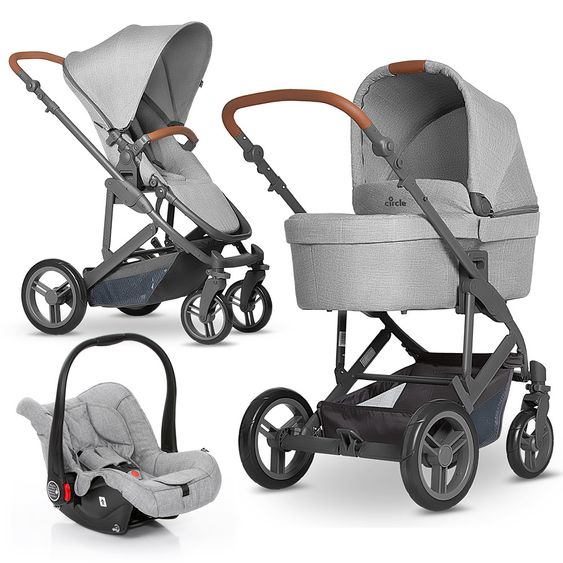 ABC Design 3in1 Kinderwagenset Catania 4 - inkl. Babywanne & Autositz - Woven Grey