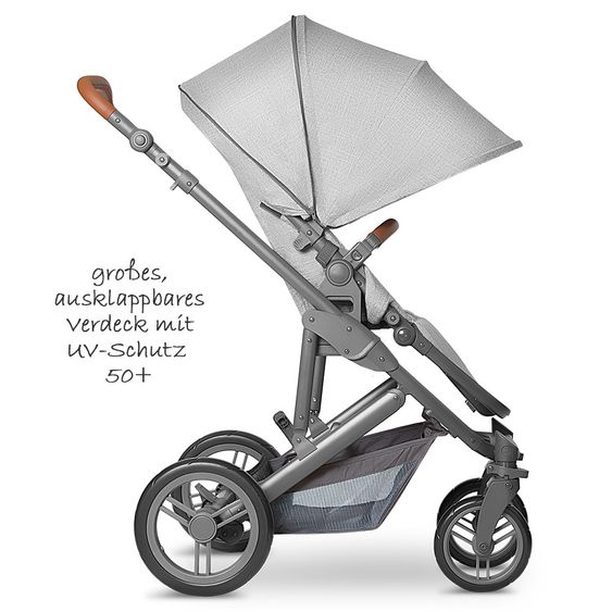 ABC Design 3in1 Kinderwagenset Catania 4 - inkl. Babywanne & Autositz - Woven Grey