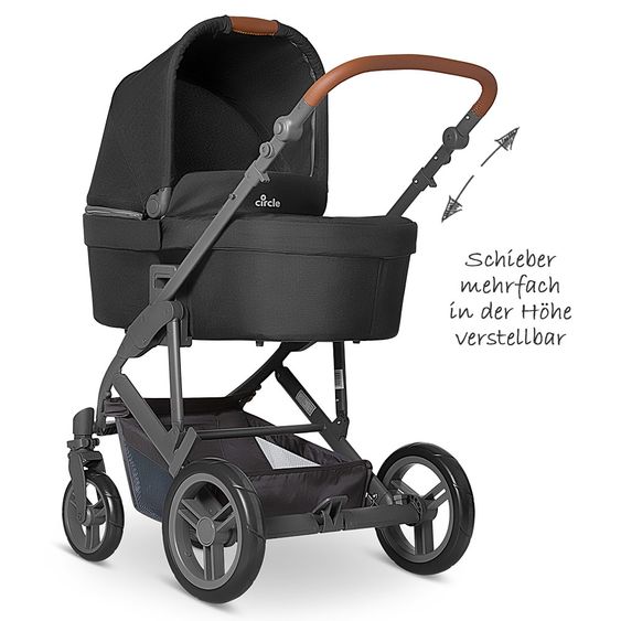 ABC Design 3in1 Kinderwagenset Catania 4 - inkl. Babywanne, Autositz & XXL Zubehörpaket - Woven Black