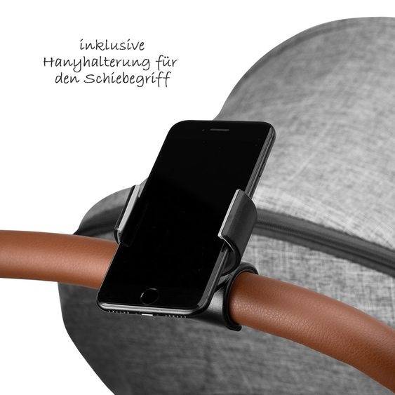 ABC Design Set passeggino Catania 4 3in1 - include navicella, seggiolino auto e pacchetto accessori XXL - Grigio Tessuto