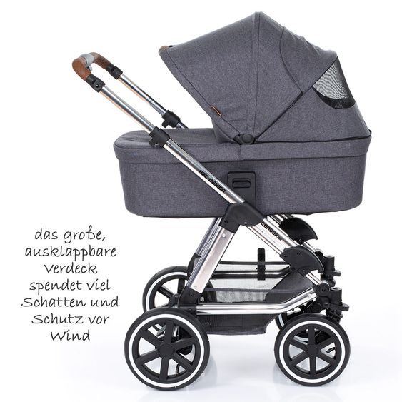 ABC Design 3in1 Kinderwagenset Condor 4 Air - Diamond Special Edition - inkl. Babywanne, Babyschale & Zubehörpaket - Asphalt