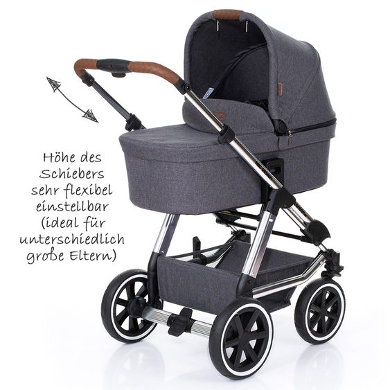 ABC Design 3in1 Kinderwagenset Condor 4 Air - Diamond Special Edition - inkl. Babywanne, Babyschale & Zubehörpaket - Asphalt