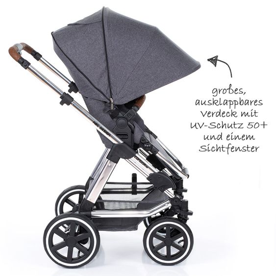 ABC Design 3in1 Kinderwagenset Condor 4 Air - Diamond Special Edition - inkl. Babywanne, Babyschale & Zubehörpaket - Asphalt