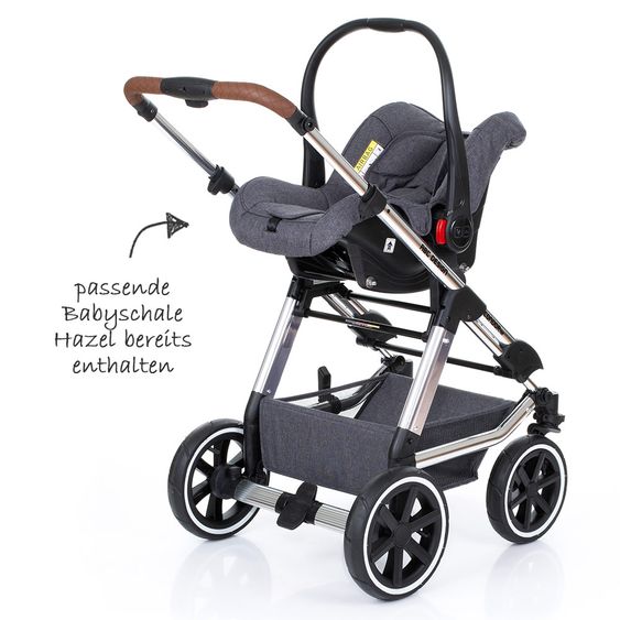 ABC Design 3in1 Kinderwagenset Condor 4 Air - Diamond Special Edition - inkl. Babywanne, Babyschale & Zubehörpaket - Asphalt