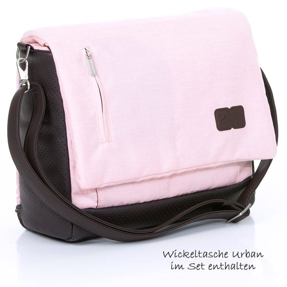 ABC Design 3in1 Kinderwagenset Condor 4 - inkl. Autositz, Babywanne, Sportsitz, Wechsel-Farbset Rose & Zubehörpaket - Mountain