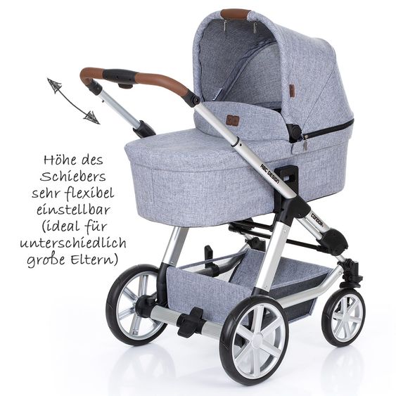 ABC Design 3in1 Kinderwagenset Condor 4 - inkl. Babywanne, Sportsitz, Babyschale & Zubehörpaket - Graphite Grey