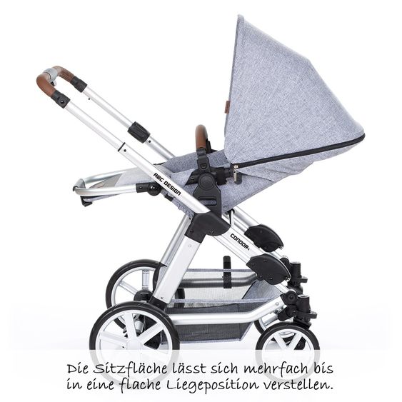 ABC Design 3in1 Kinderwagenset Condor 4 - inkl. Babywanne, Sportsitz, Babyschale & Zubehörpaket - Graphite Grey