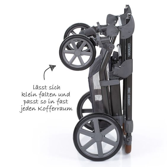 ABC Design Set passeggino Condor 4 3in1 - include navicella, seggiolino sportivo, marsupio e pacchetto accessori - Street