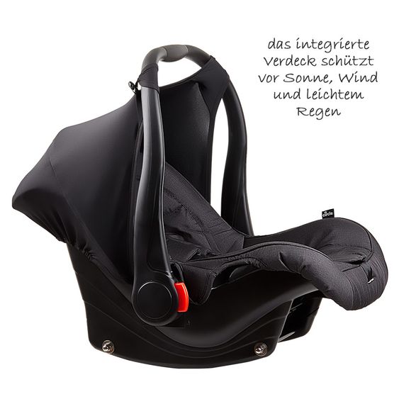 ABC Design 3in1 stroller set Merano 4 - incl. baby bath & car seat - Woven Black
