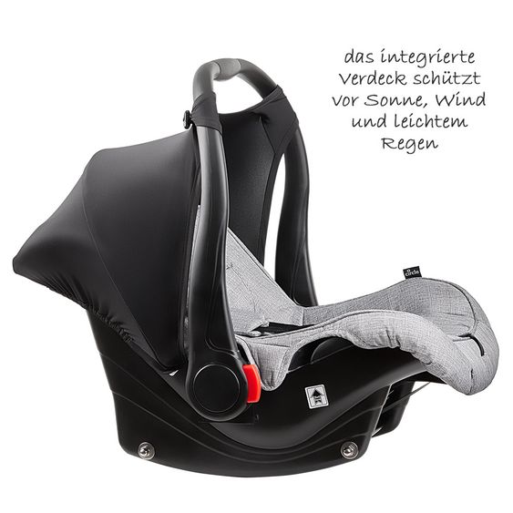 ABC Design 3in1 Kinderwagenset Merano 4 - inkl. Babywanne, Autositz & XXL Zubehörpaket - Woven Grey