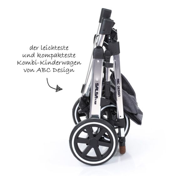 ABC Design 3in1 Kinderwagenset Salsa 4 Air - Diamond Special Edition - inkl. Babywanne, Babyschale & Zubehörpaket - Asphalt