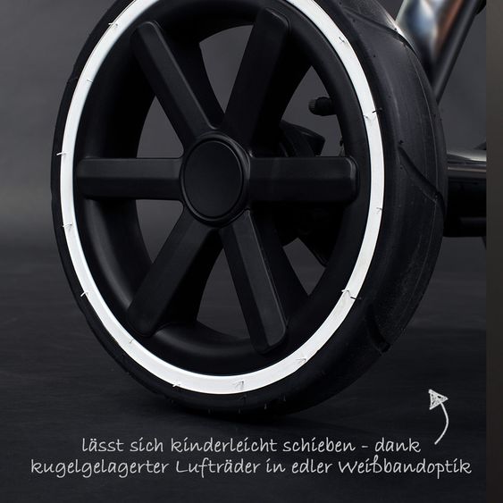 ABC Design 3in1 Kinderwagenset Salsa 4 Air - Diamond Special Edition - inkl. Babywanne, Babyschale & Zubehörpaket - Asphalt