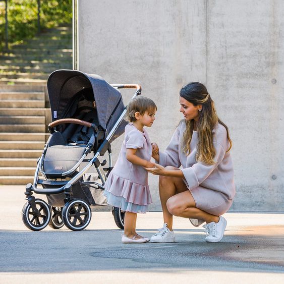 ABC Design 3in1 Kinderwagenset Salsa 4 Air - Diamond Special Edition - inkl. Babywanne, Babyschale & Zubehörpaket - Asphalt