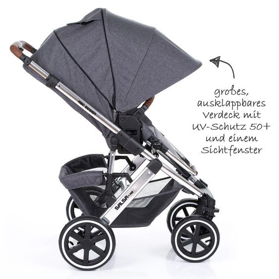 ABC Design 3in1 Kinderwagenset Salsa 4 Air - Diamond Special Edition - inkl. Babywanne, Babyschale & Zubehörpaket - Asphalt
