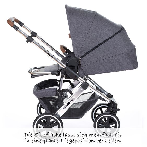 ABC Design 3in1 Kinderwagenset Salsa 4 Air - Diamond Special Edition - inkl. Babywanne, Babyschale & Zubehörpaket - Asphalt
