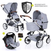 3in1 Kinderwagenset Salsa 4 - inkl. Babywanne, Sportsitz, Babyschale & Zubehörpaket - Graphite Grey
