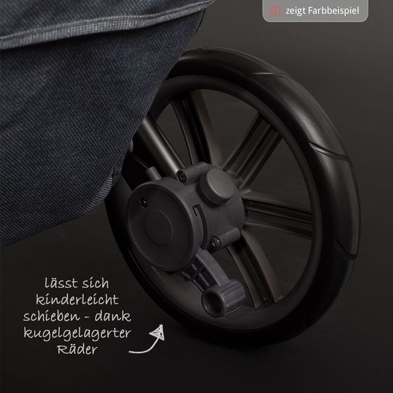 ABC Design 3in1 Kinderwagenset Salsa 4 - inkl. Babywanne, Sportsitz, Babyschale & Zubehörpaket - Graphite Grey