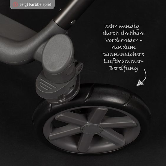 ABC Design 3in1 Kinderwagenset Salsa 4 - inkl. Babywanne, Sportsitz, Babyschale & Zubehörpaket - Graphite Grey