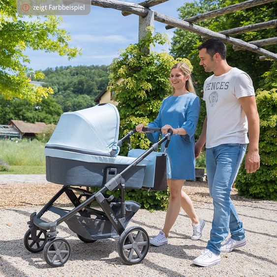 ABC Design 3in1 Kinderwagenset Salsa 4 - inkl. Babywanne, Sportsitz, Babyschale & Zubehörpaket - Graphite Grey