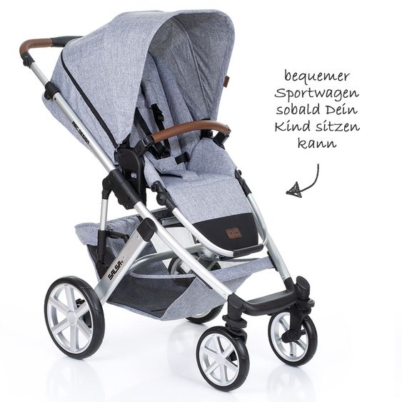 ABC Design 3in1 Kinderwagenset Salsa 4 - inkl. Babywanne, Sportsitz, Babyschale & Zubehörpaket - Graphite Grey