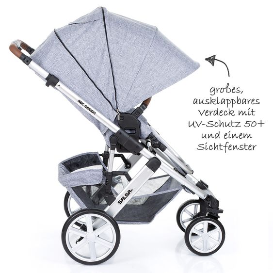 ABC Design 3in1 Kinderwagenset Salsa 4 - inkl. Babywanne, Sportsitz, Babyschale & Zubehörpaket - Graphite Grey