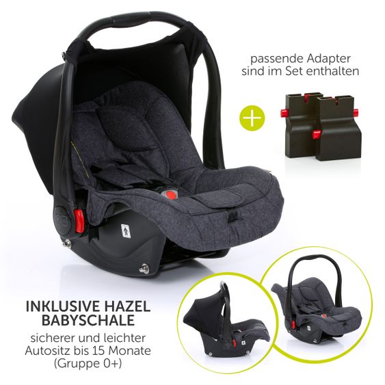 ABC Design 3in1 Kinderwagenset Salsa 4 - inkl. Babywanne, Sportsitz, Babyschale & Zubehörpaket - Street