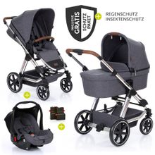 3in1 Stroller Set Turbo 4 T - Diamond Special Edition - incl. Carrycot, Carrycot & Accessory Pack - Asphalt
