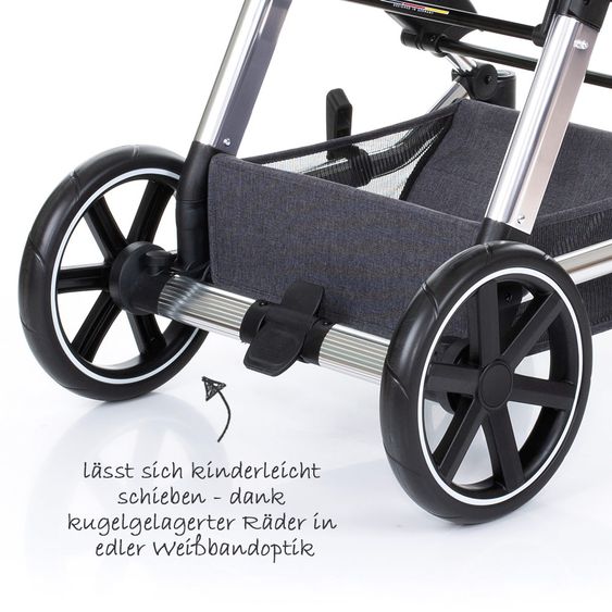 ABC Design Set di passeggini 3in1 Turbo 4 T - Diamond Special Edition - inclusi navicella, marsupio e pacchetto accessori - Asfalto