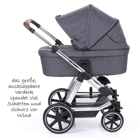 ABC Design Set di passeggini 3in1 Turbo 4 T - Diamond Special Edition - inclusi navicella, marsupio e pacchetto accessori - Asfalto