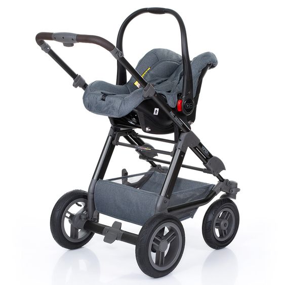 ABC Design 3in1 Kinderwagenset Viper 4 mit Lufträdern - inkl. Autositz, Babywanne, Wechsel-Farbset Ice & Zubehörpaket - Mountain